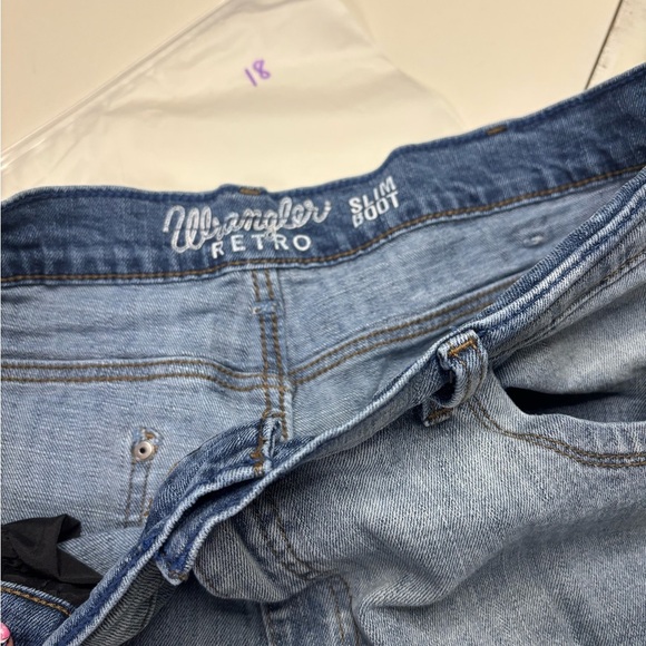 Wrangler Retro Jeans Slim Boot Cut Blue Denim Men's Size 36x28 Short Western - Picture 7 of 8